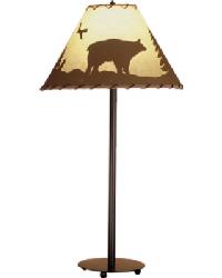 Bear In The Woods Painted Table Lamp 48465 by  Naugahyde 