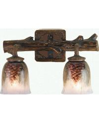 Northwoods Pinecone 2 Lt Hand Painted Wall Sconce 49521 by   