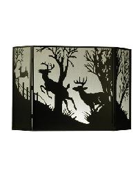 Deer On The Loose Folding Fireplace Screen 50971 by   