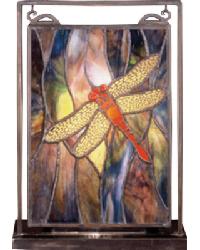 Tiffany Dragonfly Lighted Mini Tabletop Window 56831 by   