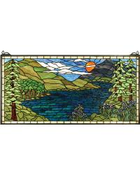 Sunset Meadow Stained Glass Window 65497 by   