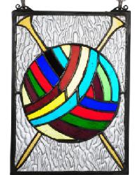 Ball Of Yarn W-Needles Stained Glass Window 72347 by   