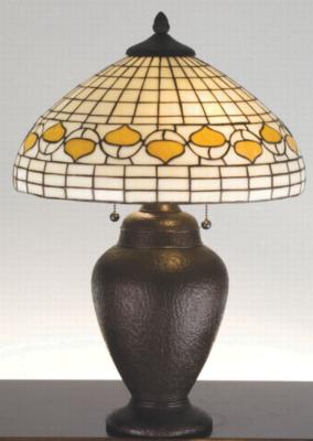 Rustic Lodge TIFFANY REPRODUCTIONS Tiffany Acorn Table Lamp