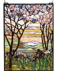 Tiffany Magnolia and Iris Stained Glass Window 98589 by   