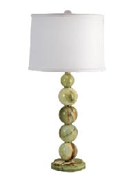 Onyx Boule Green Table Lamp by   