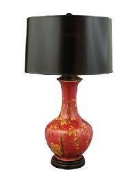 Chinese Lacquer Table Lamp by   