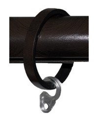 Flat Curtain Ring with Clip Black Walnut by   