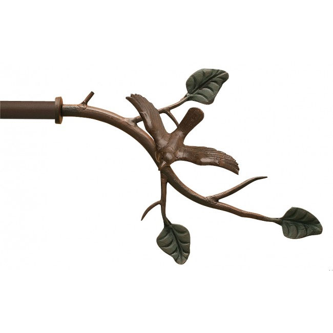 Bird on Branch Finial Curtain Rods