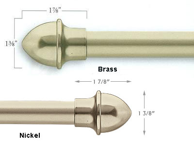 Graber 3/4 inch Tradition Cafe Curtain Rod Brass 84-120 inches Graber Catalog 2-463-8 Beige 