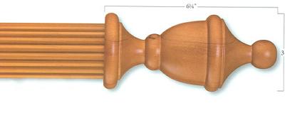 wooden curtain rods,wood poles,wood finials,woodware,wood rods,wooden drapery rods,wood traverse rods Traditional Finial Pair