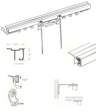 Graber Baton Draw w/Return Extender Set Graber Catalog 9-973-1 Beige  Ceiling and Curtain Track 