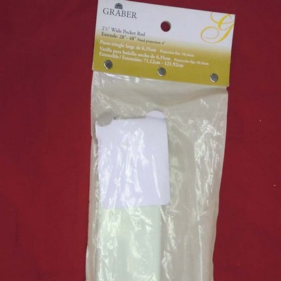 2 1/2 Inch Wide Pocket Curtain Rod - Fixed 4-inch Projection Curtain Rods