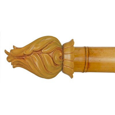 Travitore Bamboo Finial Bamboo WF116-BB Beige Resin 2 Inch Curtain Rods 