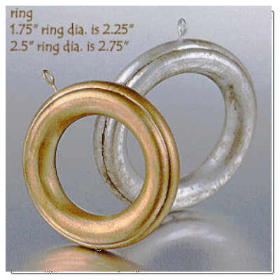 costume finial collection, curtain rod finials, drapery finials 1.75 Fluted Rings Pkg 1.75 Fluted Rings Pkg -10 Rings