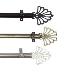 Fan Adjustable Curtain Rod Set by   