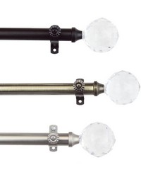 Faceted Adjustable Curtain Rod Set by   