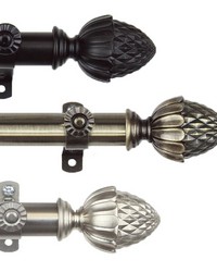 Acorn Adjustable Curtain Rod Set by   