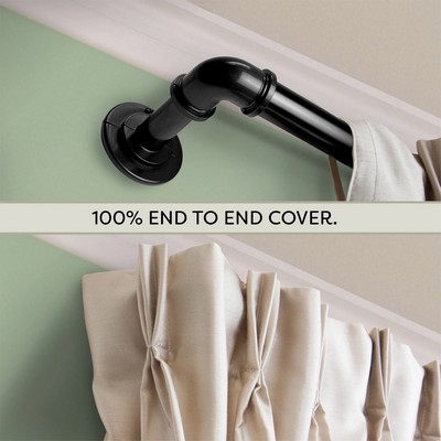 Blackout Curtain Rod Black 120-170in abo2023adds BOT100-99-2  Blackout Wrap Around French Return Rods 