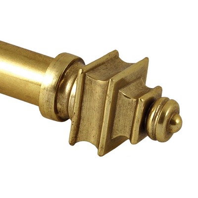 Brimar Lloyd Finial Antique Gold in Metro DCC03 Gold Resin 1 Inch Curtain Rods Metal Rods 