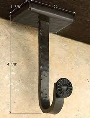 Brimar Forged Iron Ceiling Bracket in Chalet DCH44-FGI Beige Metal Curtain Rod Brackets 