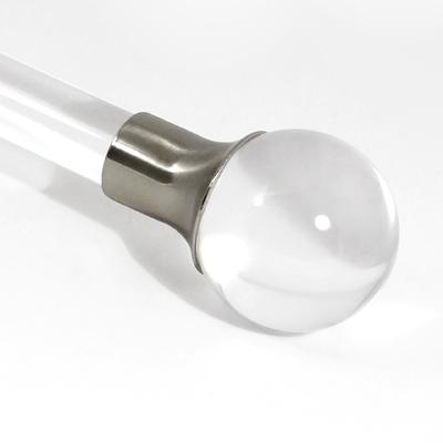 Brimar Clear Ball Finial in Ice DTX10-ACR Acrylic 1 Inch Curtain Rods Modern Curtain Rods Modern Girl 