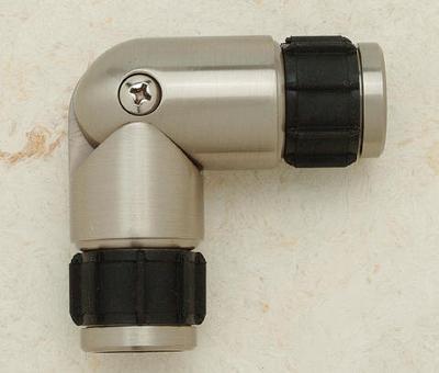 Brimar 1 1/8 Inch Adjustable Stainless Steel Albow in Ice DTX51-STL  Curtain Rod Elbows and Swivel Sockets 