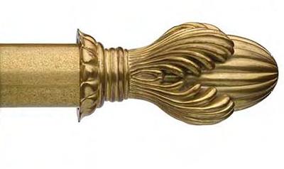 Brimar Sceptre Water Gilded Curtain Rod Finial in Versailles Hardware DWG03 Beige Resin 2 Inch Curtain Rods Traditional Curtain Rods Extra Long Curtain Rods 