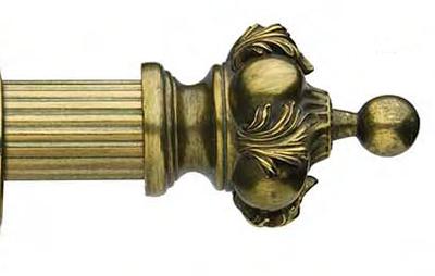 Brimar Laurel Water Gilded Curtain Rod Finial in Versailles Hardware DWG05 Beige Resin 2 Inch Curtain Rods Traditional Curtain Rods Extra Long Curtain Rods 