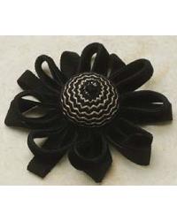 Velvet Chevron Button Black and Cream by  Creative Fabrics 