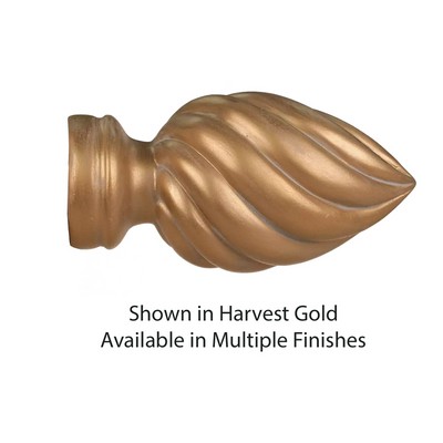  Swirl Curtain Rod Finial for 2in Pole