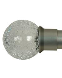 Crackle Glass Ball Curtain Rod Finial by   