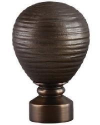 Contour Striated Ball Curtain Rod Finial - Brushed Bronze by   