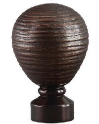 Contour Striated Ball Curtain Rod Finial - Oil Rubbed Bronze by   