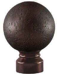 Rustic Forged Ball Curtain Rod Finial - Oil Rubbed Bronze by   