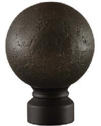 Rustic Forged Ball Curtain Rod Finial - Matte Black by   