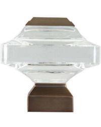 Beveled Glass Square Curtain Rod Finial - Brushed Bronze by   