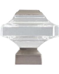 Beveled Glass Square Curtain Rod Finial Brushed Nickel by   