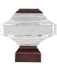 Beveled Glass Square Curtain Rod Finial - Oil Rubbed Bronze by   