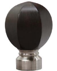 Carved Facet Ball Curtain Rod Finial - Brushed Nickel by   