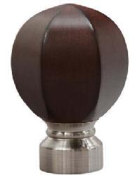 Carved Facet Ball Curtain Rod Finial - Brushed Nickel by   