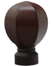 Carved Facet Ball Curtain Rod Finial - Matte Black by   