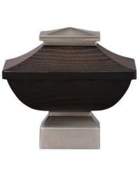Craftsman Wood Square Curtain Rod Finial - Brushed Nickel by   