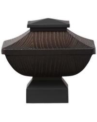 Craftsman Wood Square Curtain Rod Finial - Matte Black by   