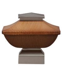 Craftsman Wood Square Curtain Rod Finial - Satin Nickel by   