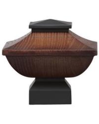Craftsman Wood Square Curtain Rod Finial - Matte Black by   