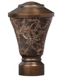 Fluted Stone Trumpet Curtain Rod Finial - Brushed Bronze by   