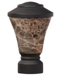 Fluted Stone Trumpet Curtain Rod Finial - Matte Black by   