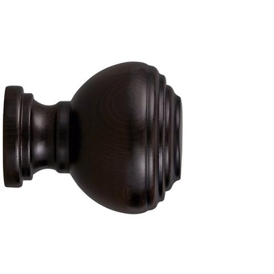 Finestra Quick Ship Wood Curtain Rods Hudson Finial Espresso Rod 2 Diameter Wooden Curtain Poles FSW200101W/ES