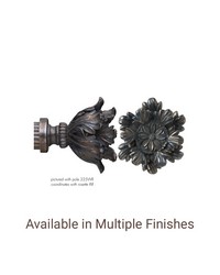 Carved Botanical Flower Finial by   