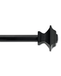 Classic Square Black Curtain Rod Set by   